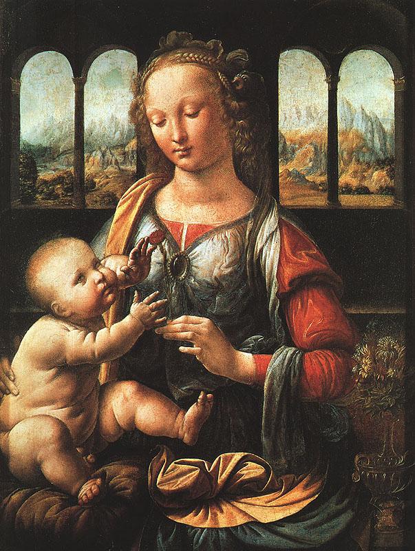  Leonardo  Da Vinci The Madonna of the Carnation oil painting image